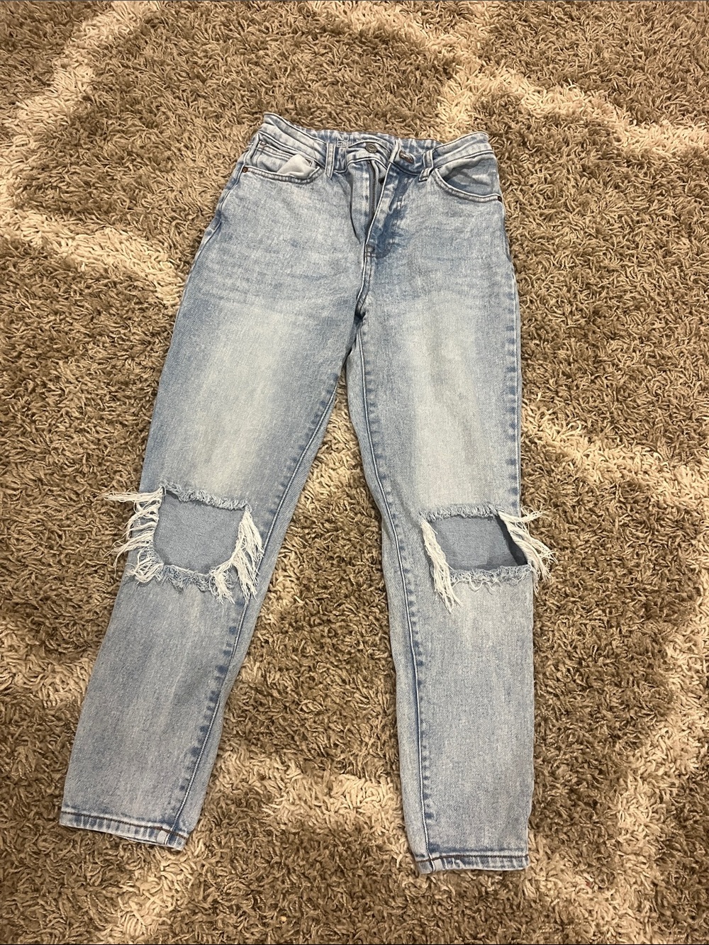 No Boundaries Light Blue Distressed Boyfriend Jeans